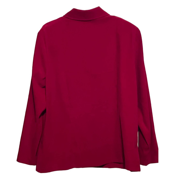 Notations Woman‎ Red Zipper Felt Jacket Black Embroidered Design Size 2X - Picture 3 of 6